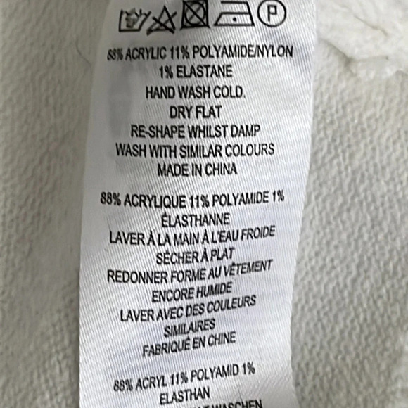 French Connection Raglan Crew Neck Sweater in White - Size XL - Picture 6 of 6